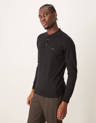 Barbour International Barbour International merlin merino polo jumper in black