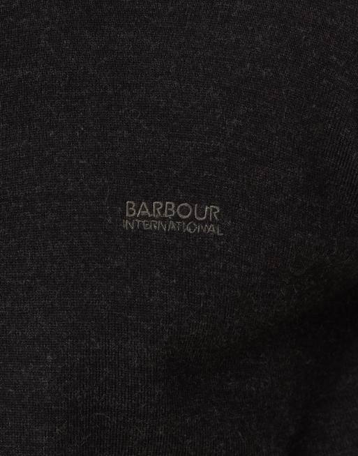 Barbour International – Merlin - Svart pikétröja i merinoull, 3 av 4