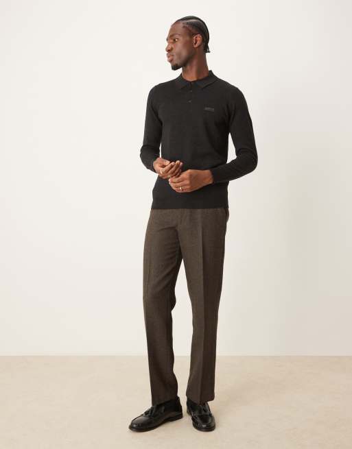 Barbour International – Merlin - Svart pikétröja i merinoull, 4 av 4