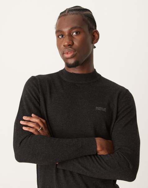Barbour International merlin turtle neck jumper in black - view 1