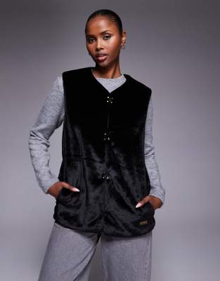 Barbour International mialn fur gilet in black | ASOS