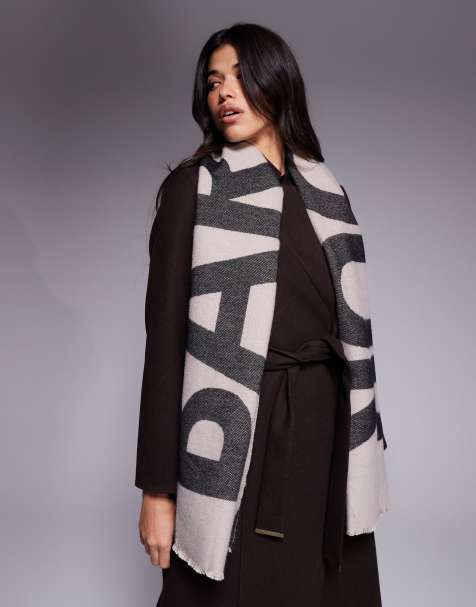 Barbour International Milla logo scarf in oat/black - view 1