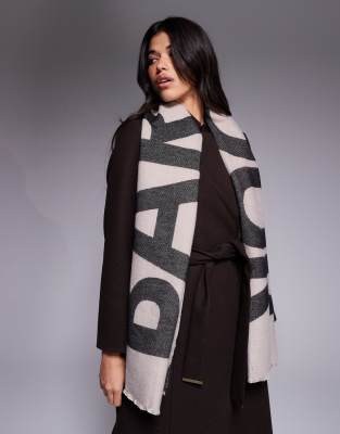 Barbour International - Milla - Schal in Hellbeige und Schwarz mit Logo