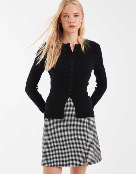 Barbour International - minifalda a cuadros vichy en negro/blanco Halina - view 1