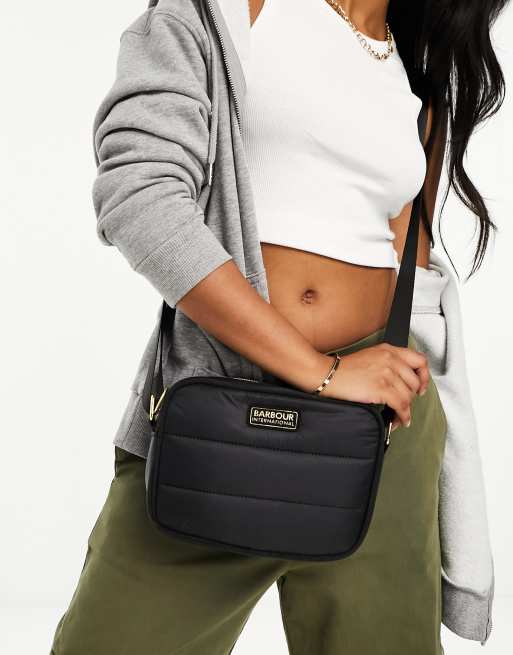 Barbour International - Monaco - Doorgestikte crossbody tas in zwart