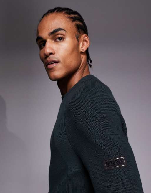 Barbour International Monmouth crewneck jumper in green, 4 of 5