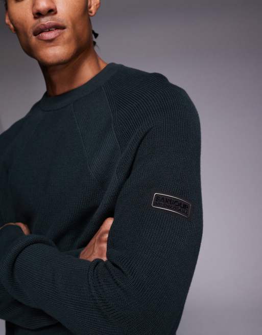Barbour International Monmouth crewneck jumper in green, 5 of 5