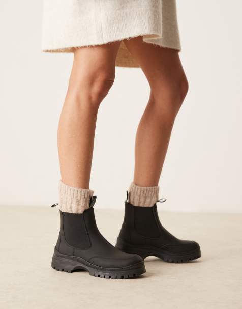 Barbour International Morgan leather rubber ankle boots in black - BLACK - view 1