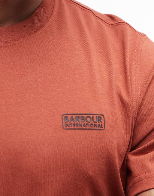 Barbour International – Mörkorange t-shirt med liten logga, 5 av 5