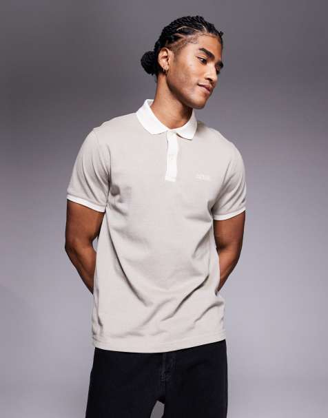 Barbour International morley oxford polo shirt in whisper white/brindle