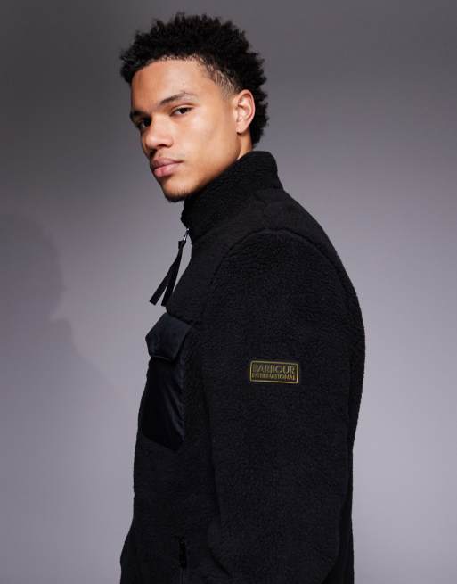 Barbour International - Mossdale - Fleece jack in zwart, 4 van 5
