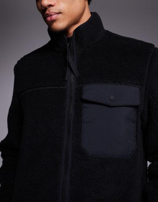 Barbour International - Mossdale - Fleece jack in zwart, 5 van 5