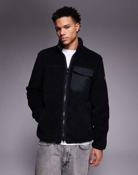 Barbour International mossdale fleece jacket in black - view 1