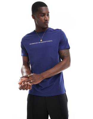 Barbour International Barbour International Motored logo t-shirt in navy