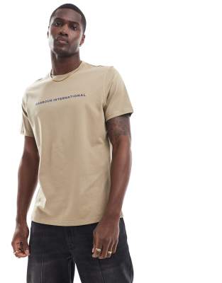 Barbour International Barbour International Motored logo t-shirt in stone-Neutral
