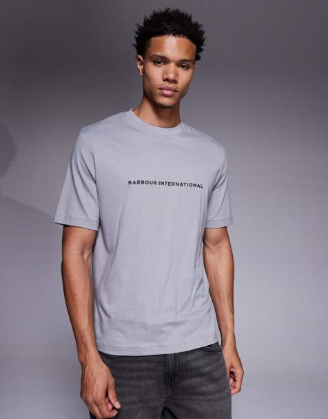 Barbour International motored t-shirt in ultimate grey