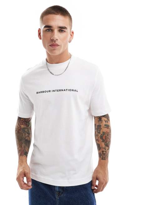 Barbour International - Motored - T-shirt in wit