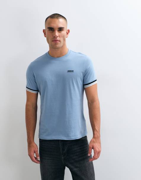 Barbour International Newport t-shirt à manches courtes avec logo contrasté bleu clair - view 1