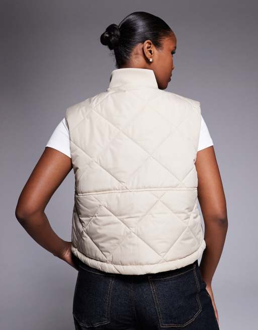 Barbour International - Nia - Cropped bodywarmer in beige, 3 van 4