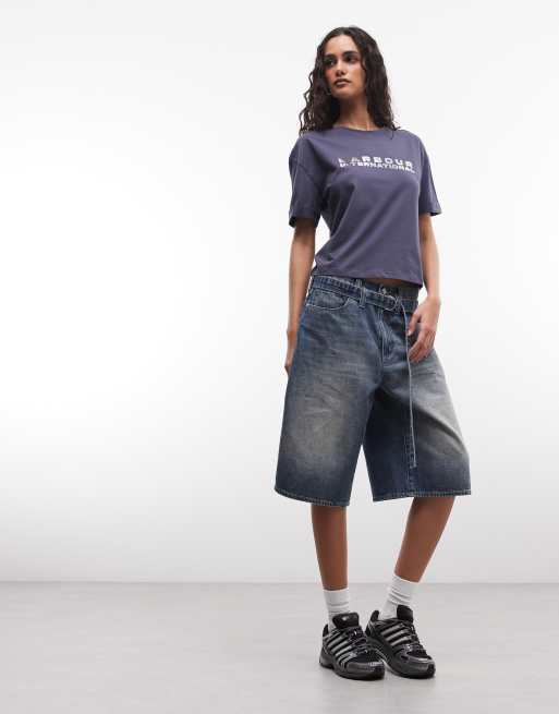 Barbour International – Niamh – T-Shirt in Dunkelgrau mit silberfarbenem Metallic-Logo , 2 von 4