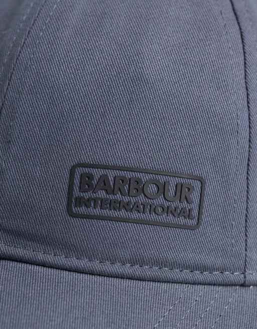 Barbour International Norton Drill logo sports cap in washed charcoal, 2 of 3