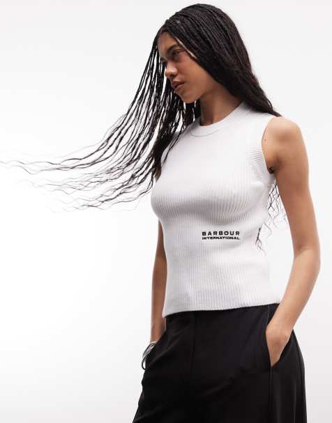 Barbour International - Nova - Débardeur en maille à logo - Blanc - view 1