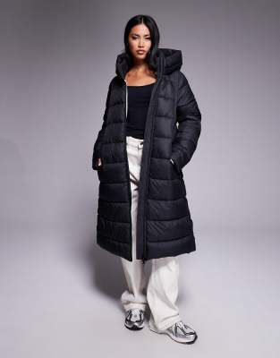 Barbour International - Olivio - Longline-Pufferjacke mit Oversize-Passform in Schwarz