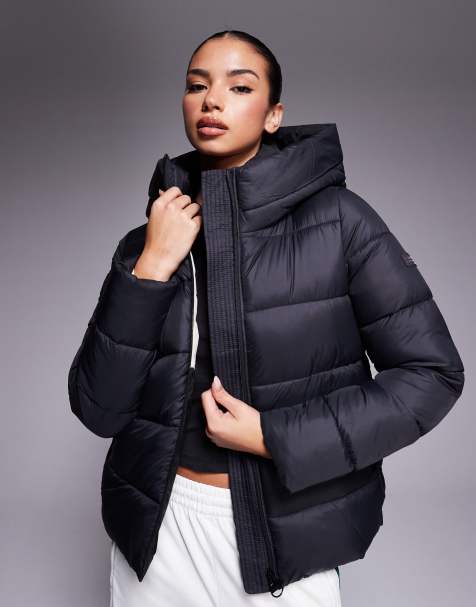 Barbour International Olivio oversized puffer jacket in black 