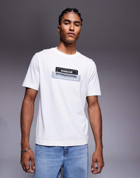 Barbour International optic t-shirt in white - view 1