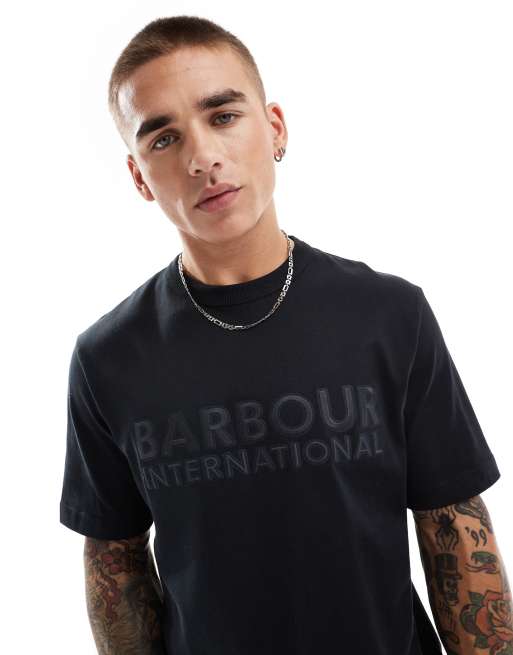 Barbour International – Otis – Czarny T-shirt z grafiką, 3 z 4