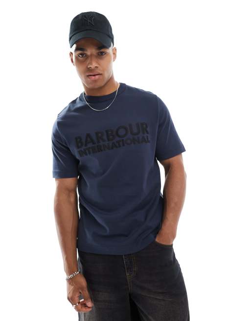 Barbour International – Otis – Granatowy T-shirt z nadrukiem, 2 z 4