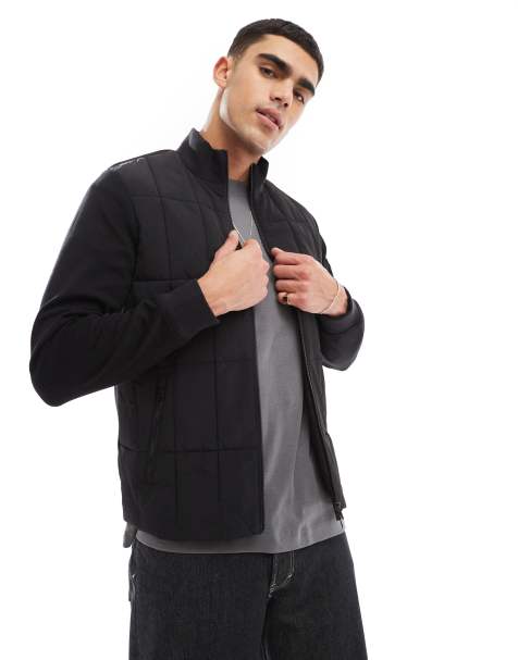 Barbour International Otto baffle quilt zip sweat in black - view 1