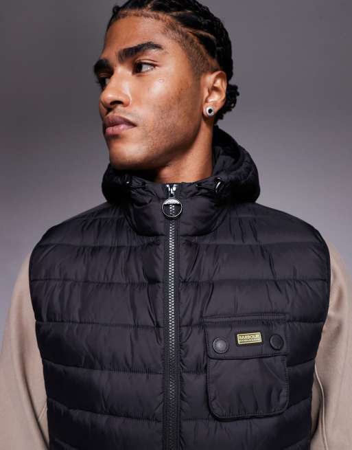 Barbour International - Ouston - Gilet imbottito nero con cappuccio , 5 di 5