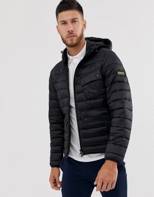 barbour international ouston hooded quilted jacket