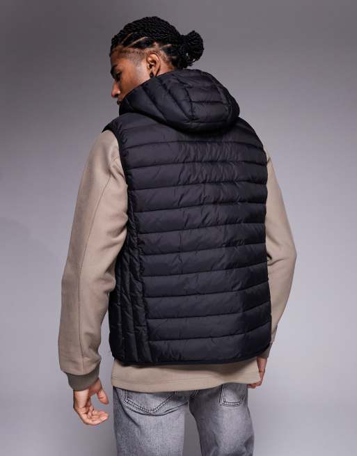 Barbour international Ouston padded gilet with hood in black , 3 of 5
