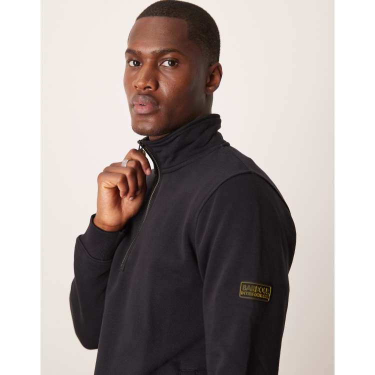 Barbour International outline funnel neck sweat in black | ASOS