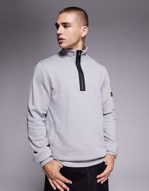 Barbour International Outline funnel neck sweat in ultimate grey  - view 1