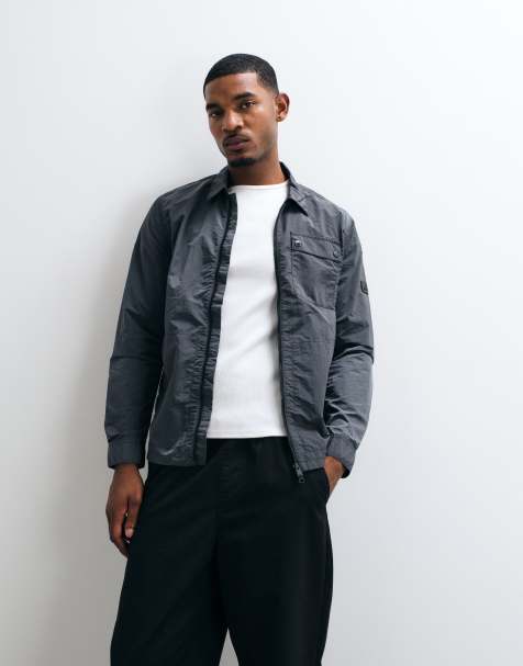 Barbour International overshirt con chiusura con zip in charcoal grey - view 1