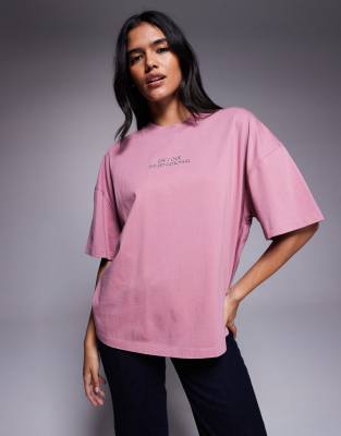 Barbour International - Oversize-T-Shirt in Rosa