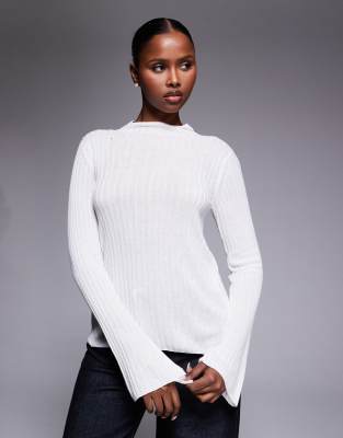 Barbour International - Ozara - Halbtransparenter Strickpullover in Wollweiß