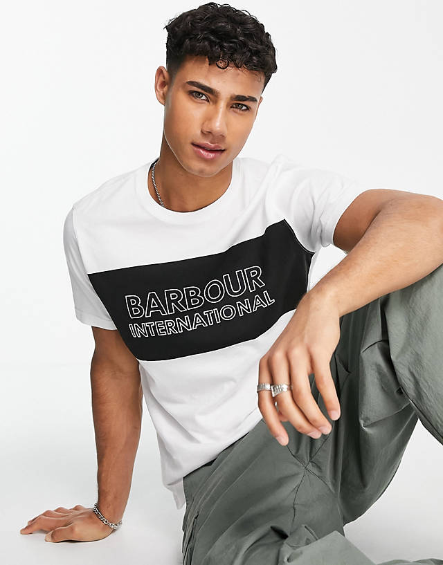 Barbour International - panel logo t-shirt in white