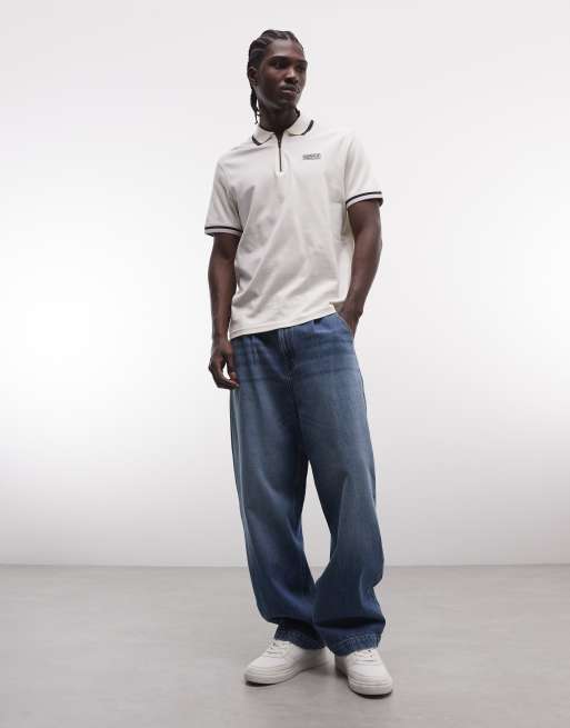 Barbour International - Panter - Interlock polo met korte mouwen, rits en logo in wit, 2 van 5