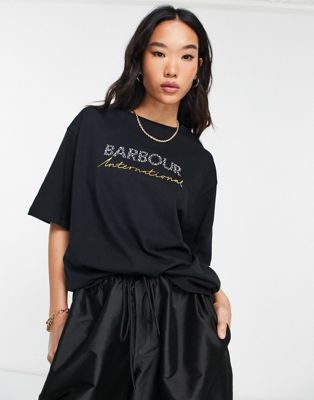 Barbour International Pavilion boyfriend t-shirt in black