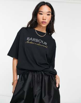 Barbour black hot sale t shirt