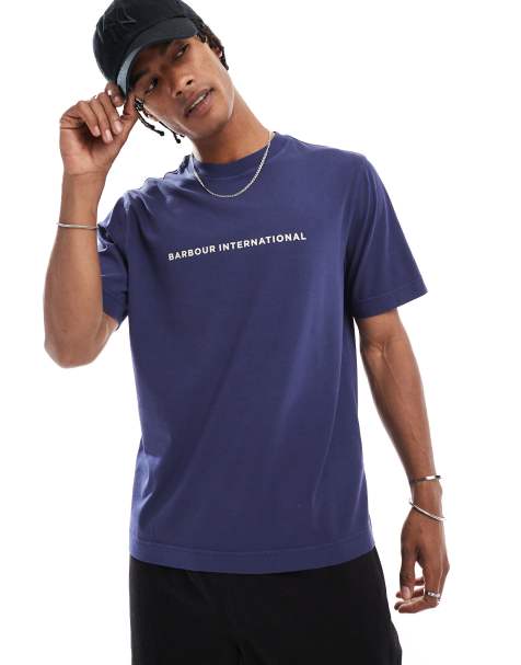 Barbour International - Perkins - T-shirt color blu navy - view 1