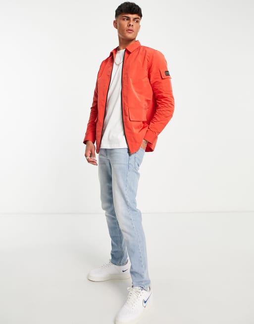 Barbour International Pickup zip through lightweight jacket in red, 3 of 4
