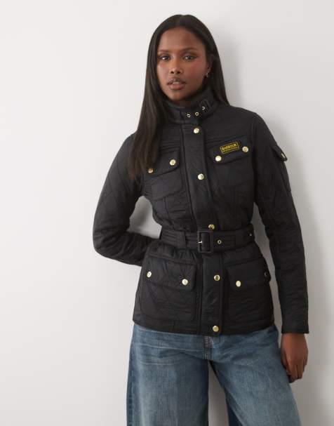 Barbour International pikowana kurtka z paskiem w kolorze czarnym - view 1