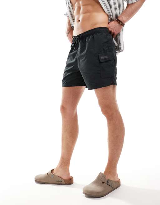 Barbour International pocket swim shorts in black, 3 of 4