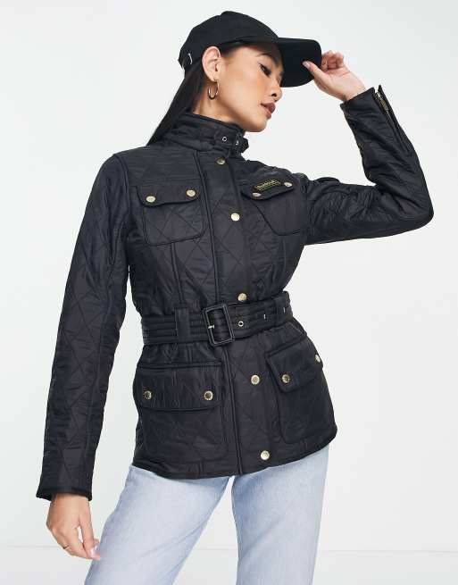 Women's barbour international hot sale polarquilt jacket black