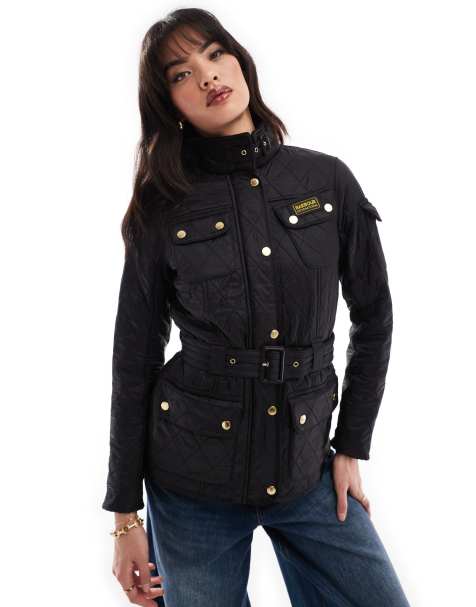 Barbour international hot sale parka ladies